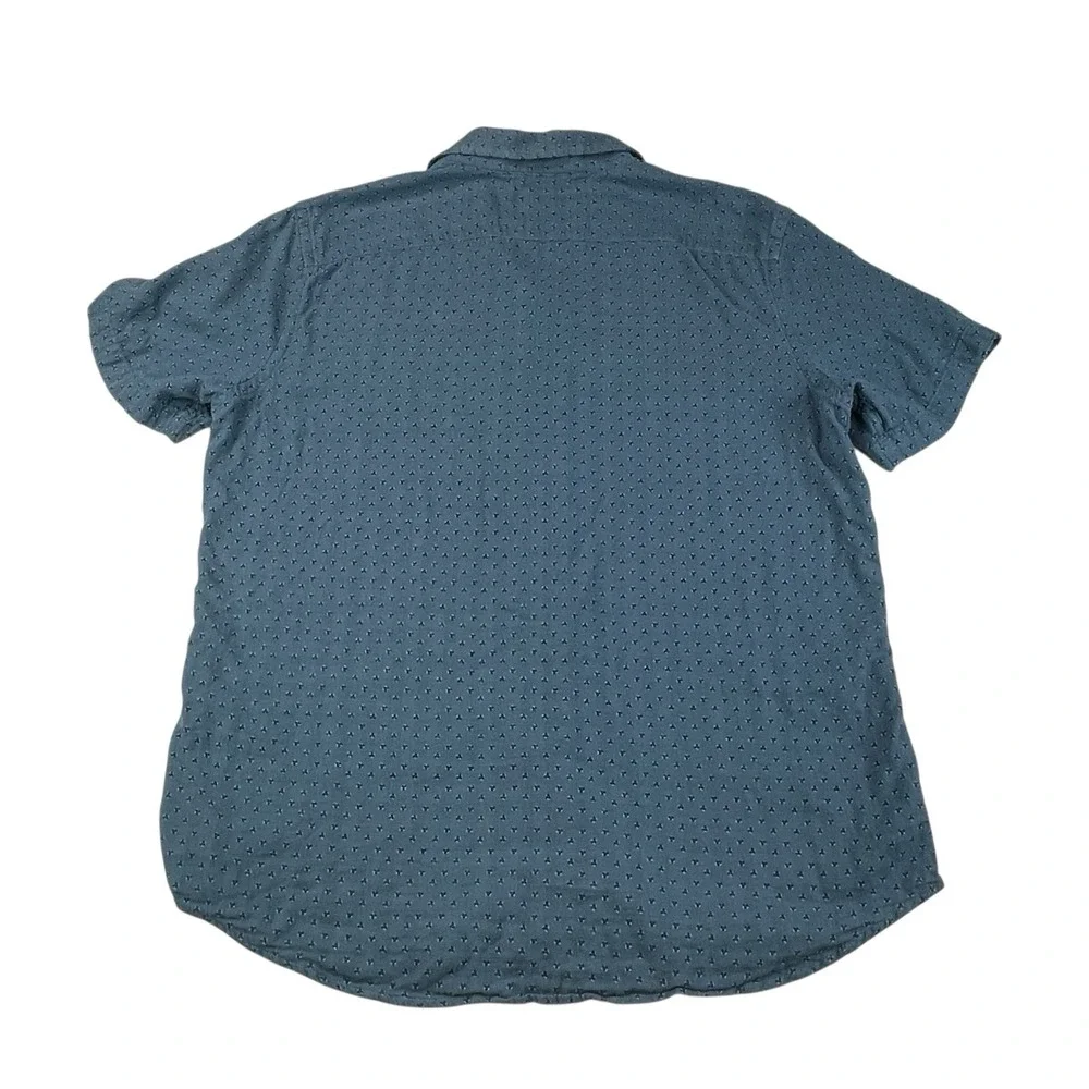 Banana‎ Republic Men's 100% cotton Blue Microprint Short Sleeve Button-Up Shirt